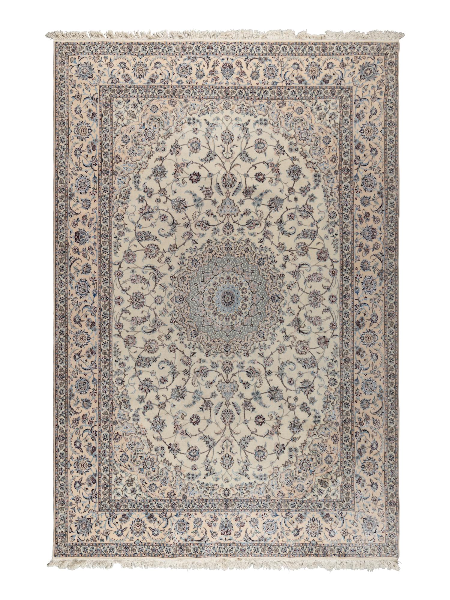A Nain Wool and Silk Rug