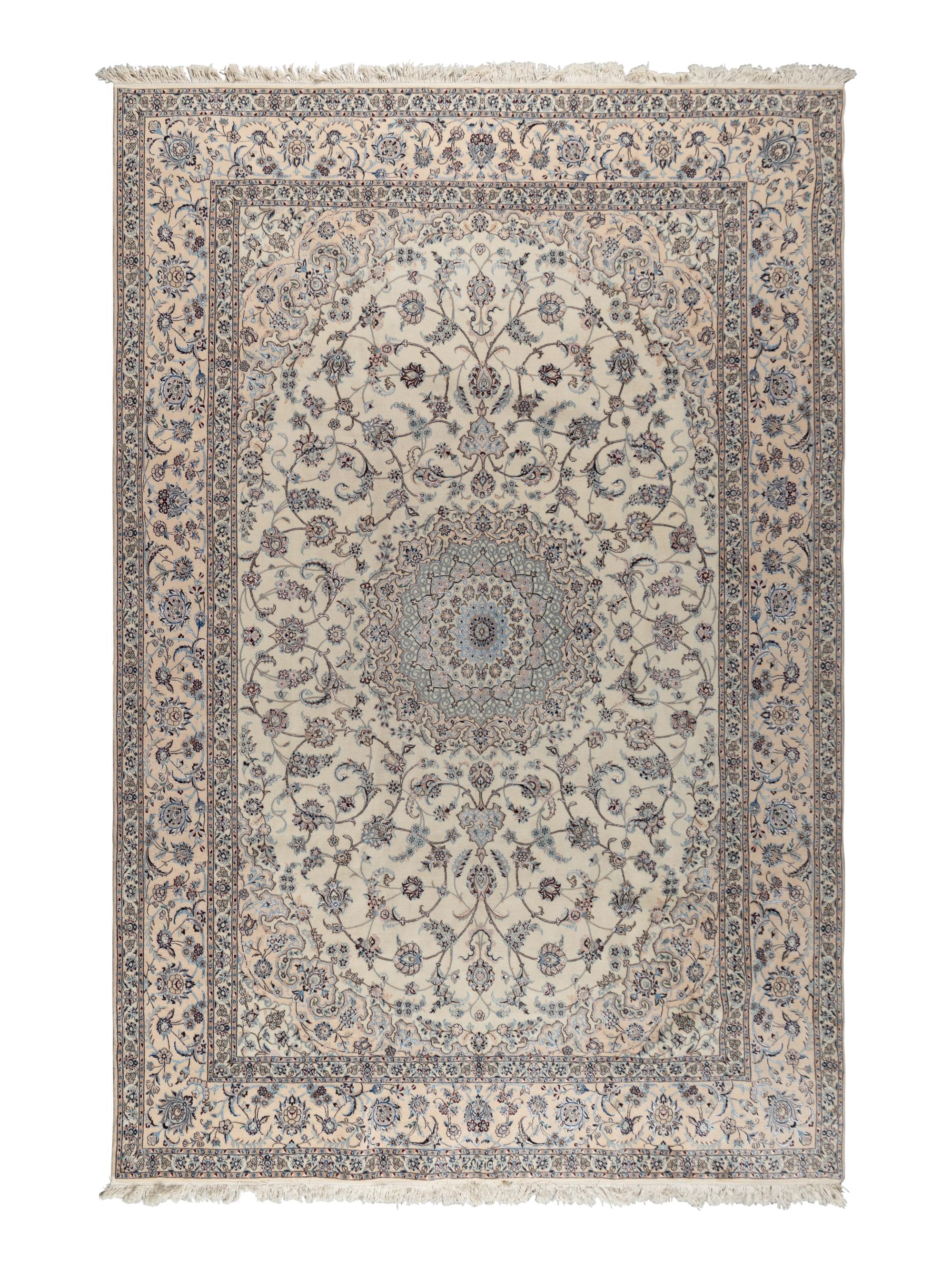 A Nain Wool and Silk Rug
