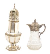 Two Silver Plate Items Height 10 inches.