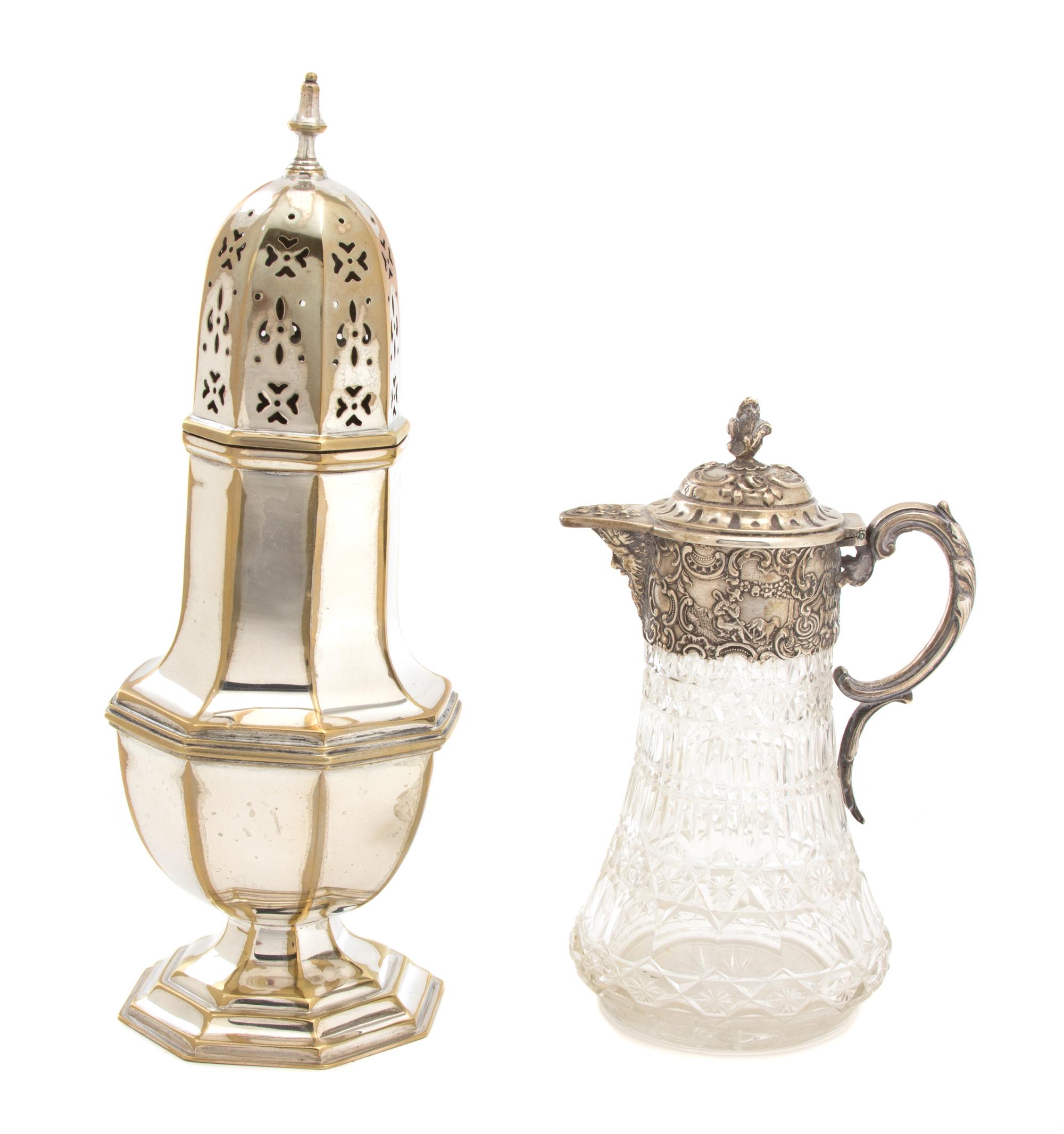 Two Silver Plate Items Height 10 inches.