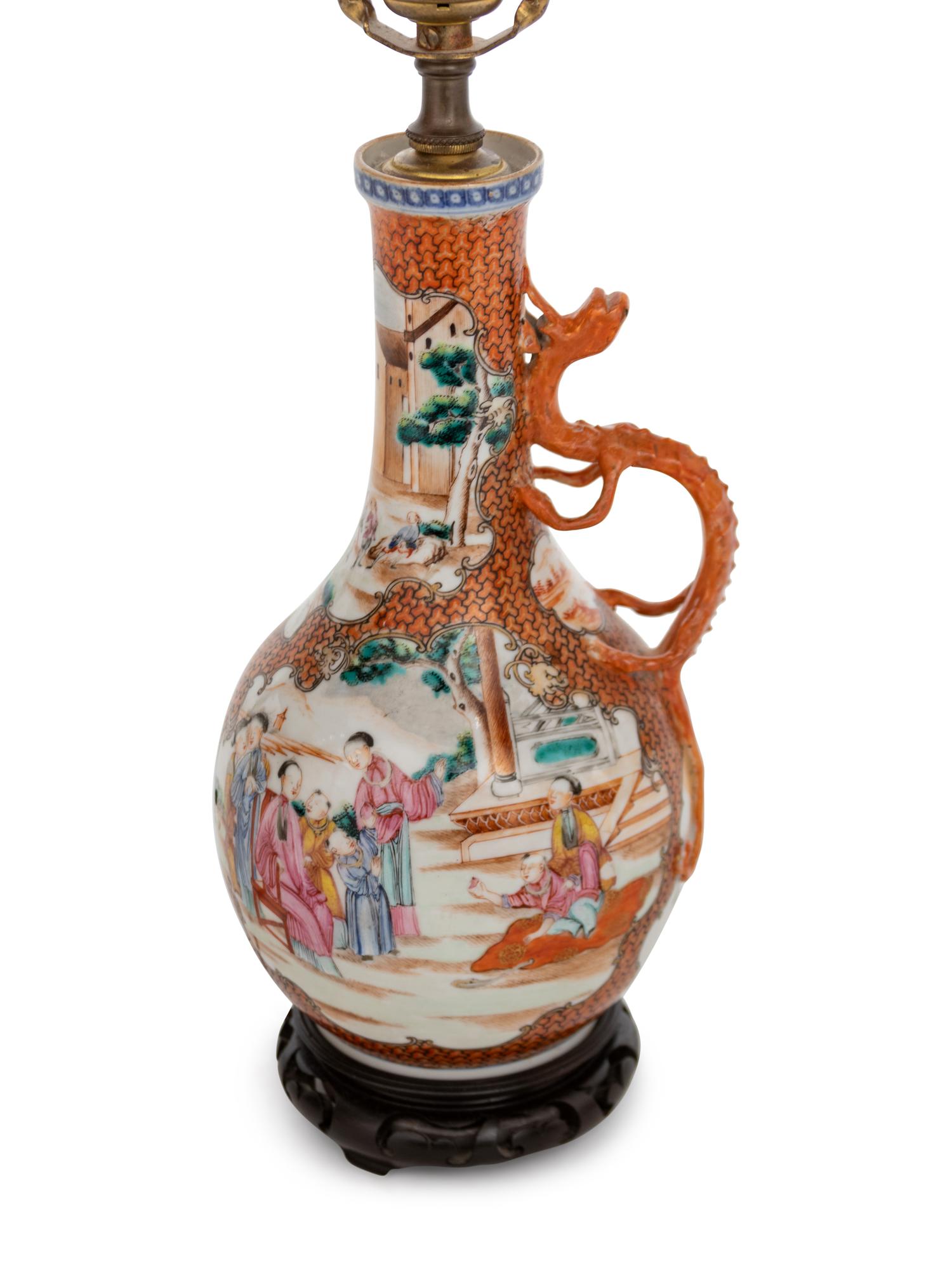 A Chinese Porcelain Vase Mounted as a Lamp