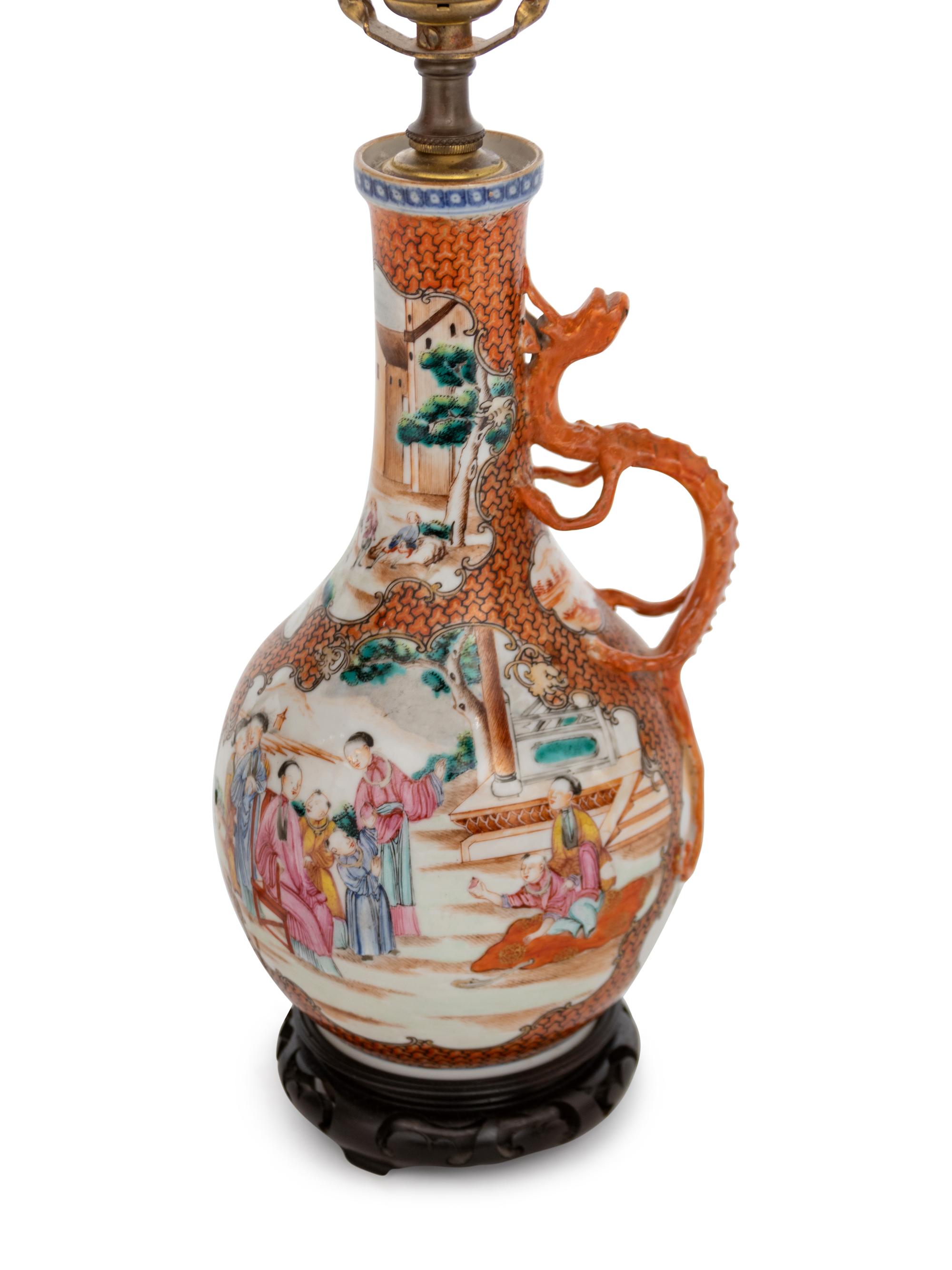 A Chinese Porcelain Vase Mounted as a Lamp