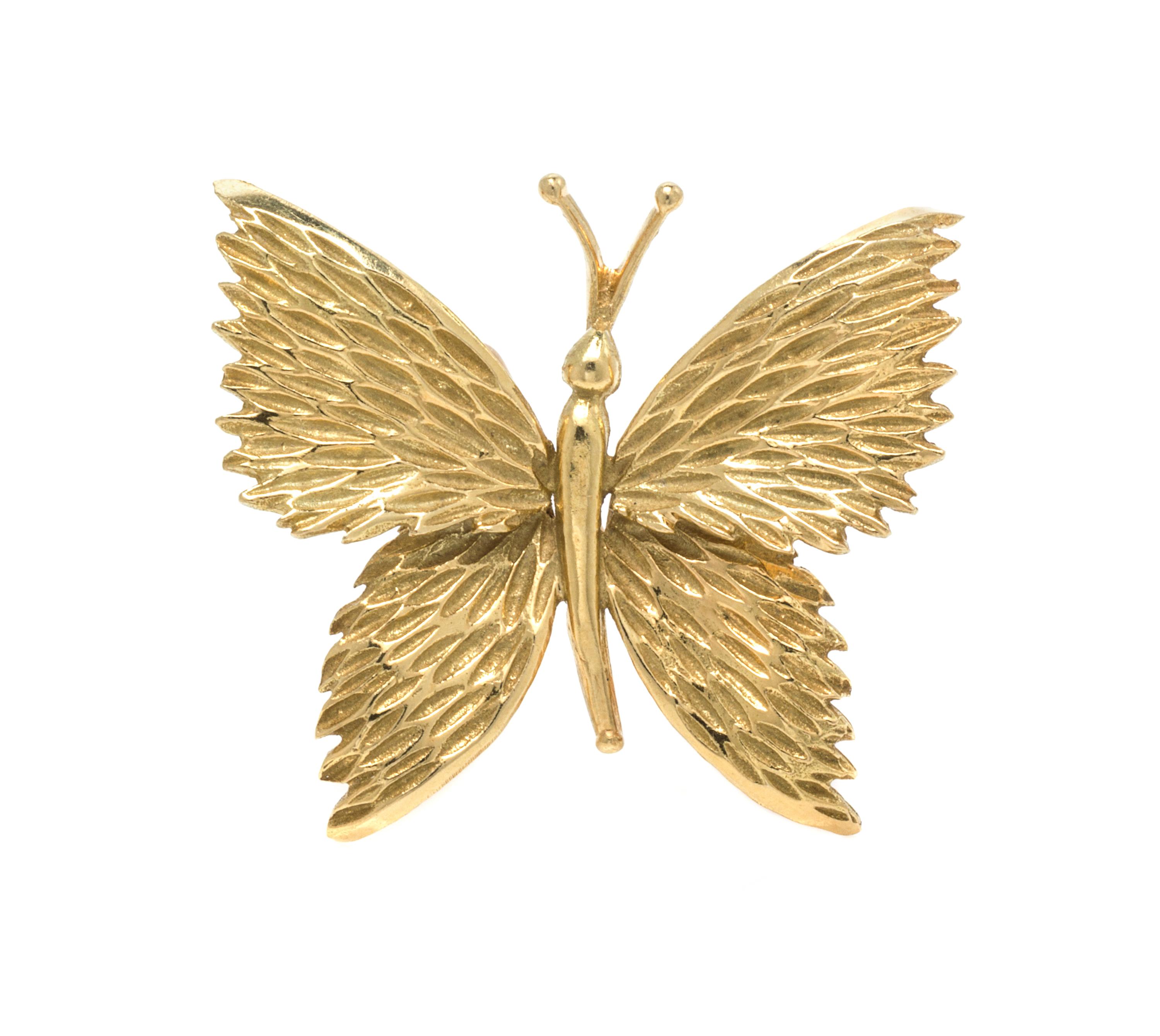 An 18 Karat Yellow Gold Butterfly Brooch, Tiffany & Co. 5.20 dwts.