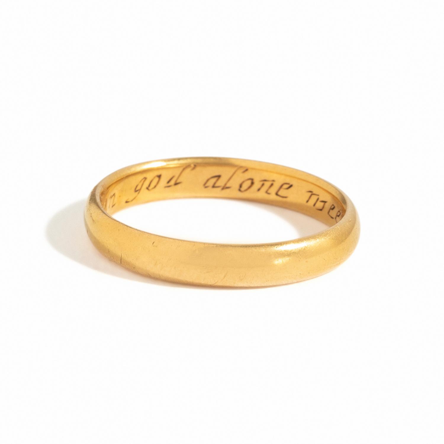 An English Gold Posy Ring with Inscription