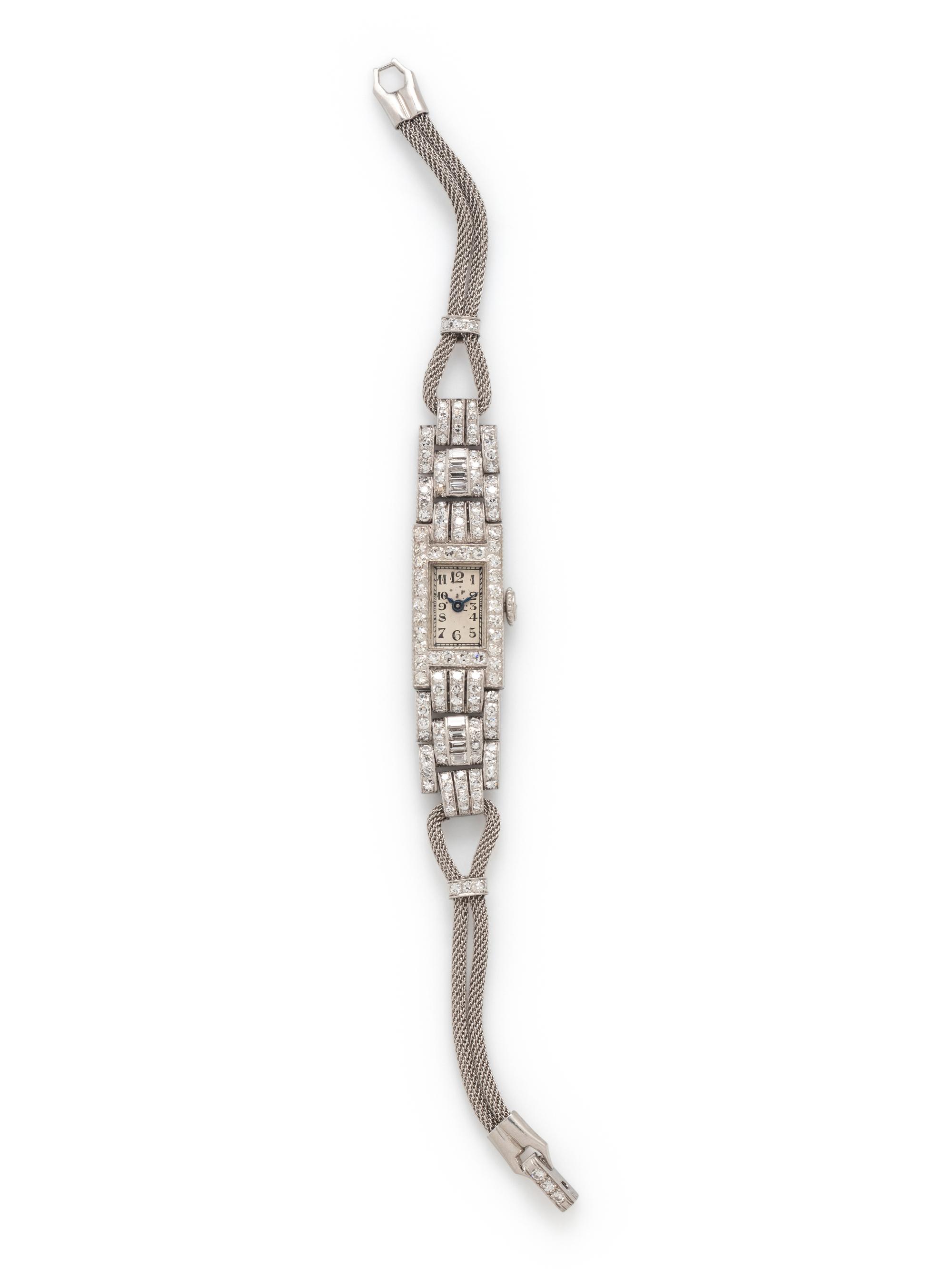 VACHERON & CONSTANTIN, PLATINUM AND DIAMOND WATCH