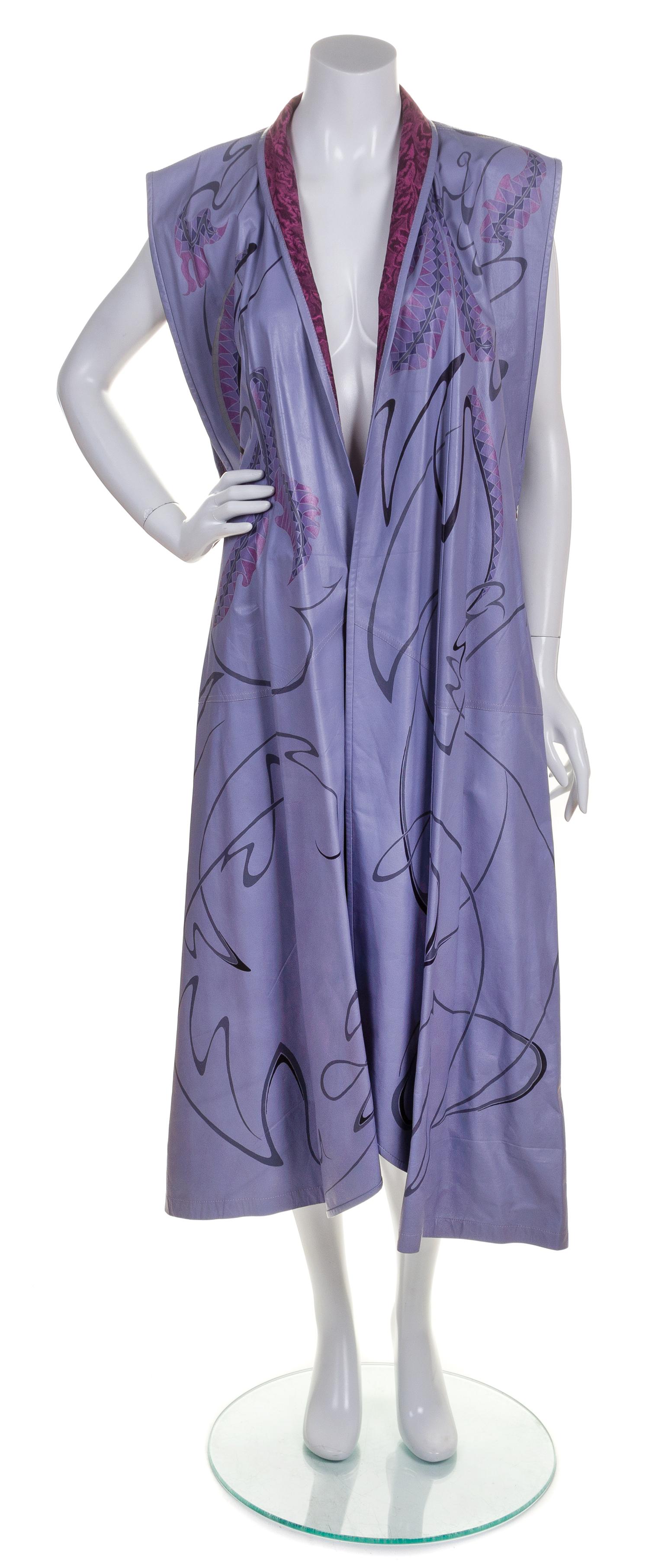 A Grass Orchids Purple Leather Vest,