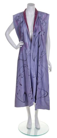 A Grass Orchids Purple Leather Vest,