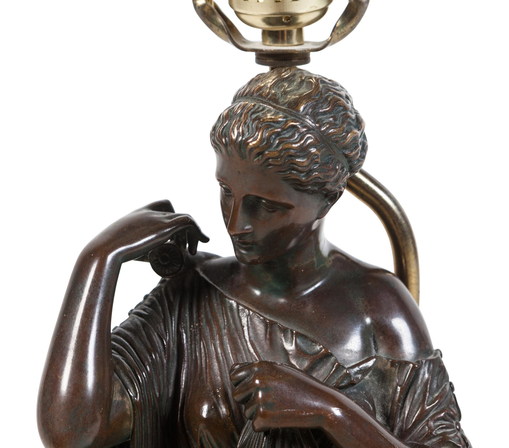 A Grand Tour Bronze Figure Mounted as a Lamp