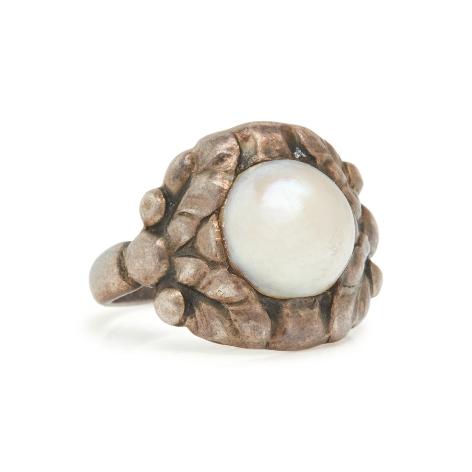 GEORG JENSEN, SILVER AND CULTURED PEARL JEWELRY SUITE