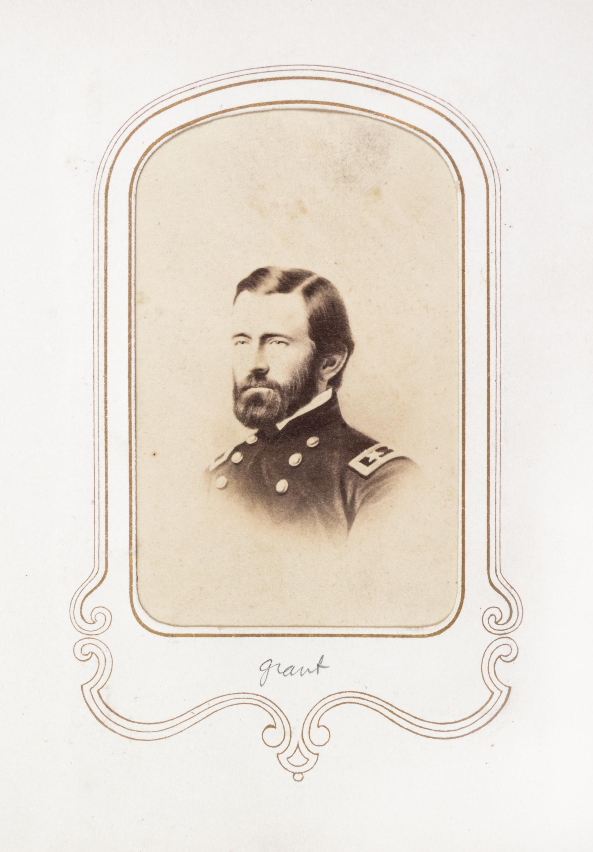 (CIVIL WAR) Carte-de-visite album of Civil War generals, including 46 photographs.
