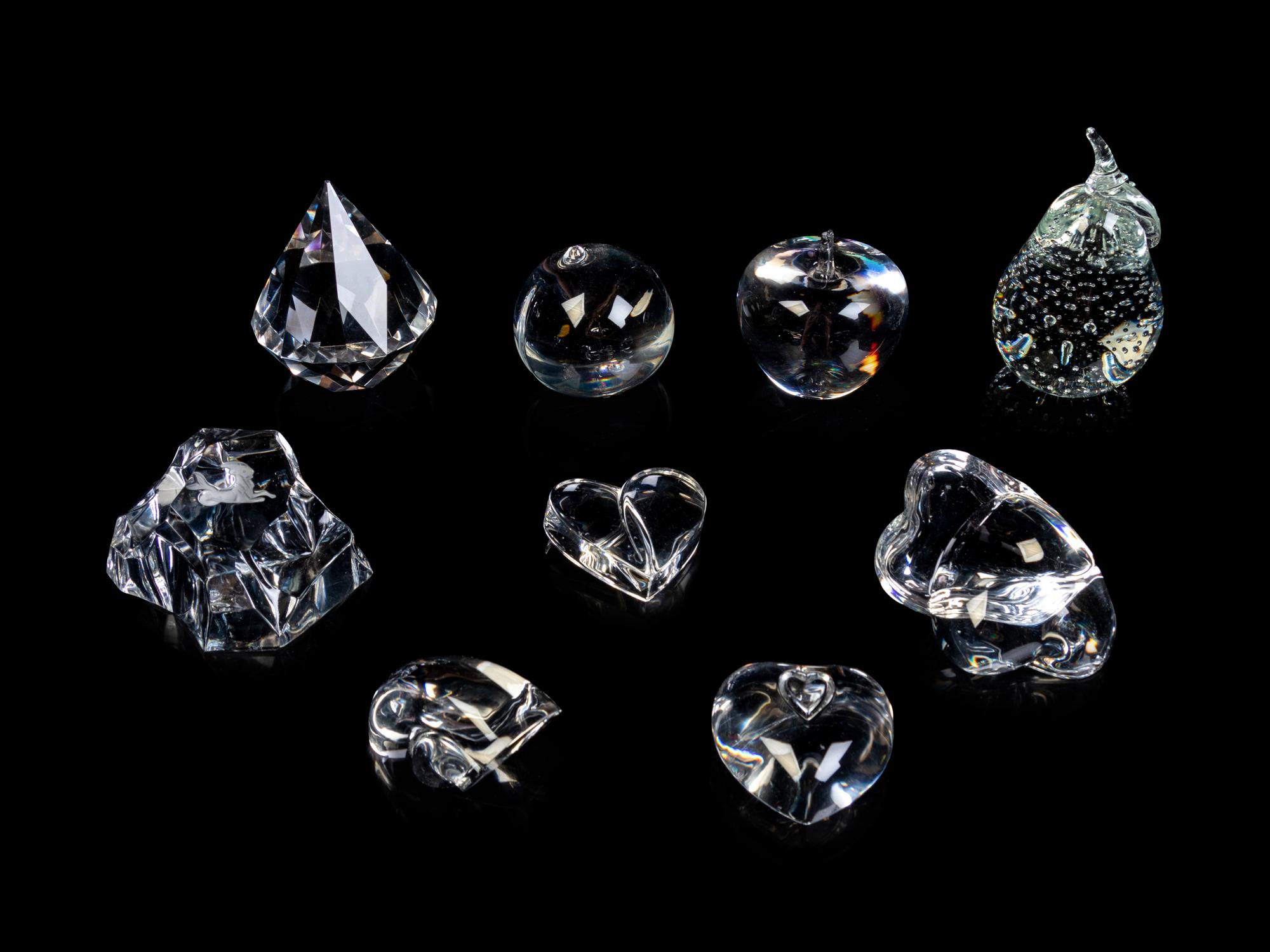 A Collection of Nine Glass Paperweights