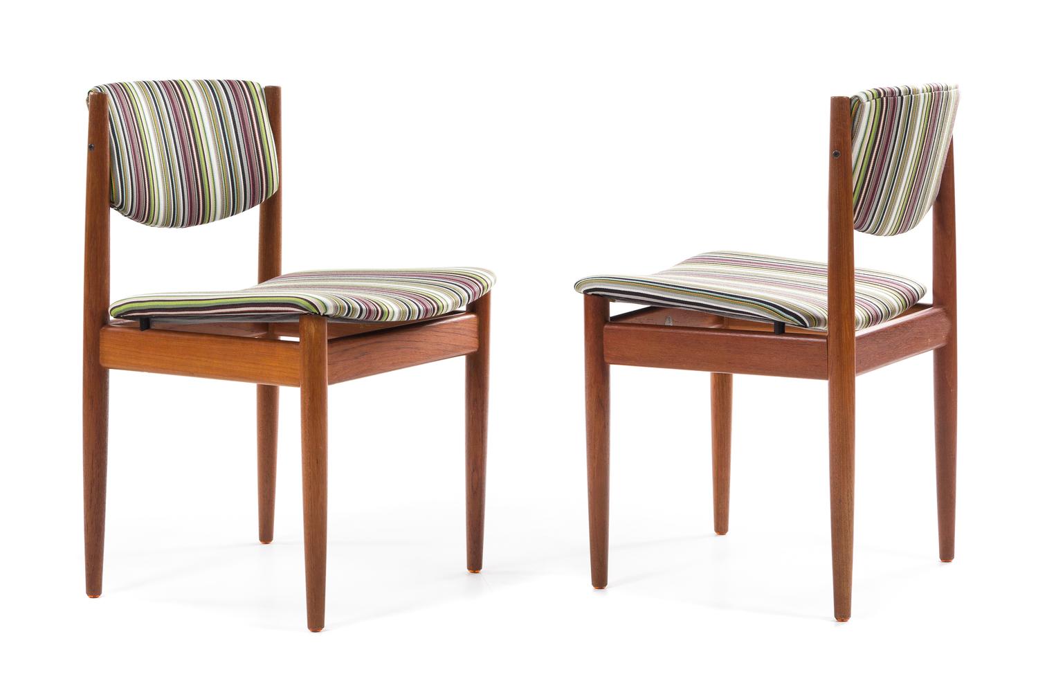 Finn Juhl (Danish, 1912-1989), FRANCE & SONS, 1960s, a set of six dining chairs, model no. 197