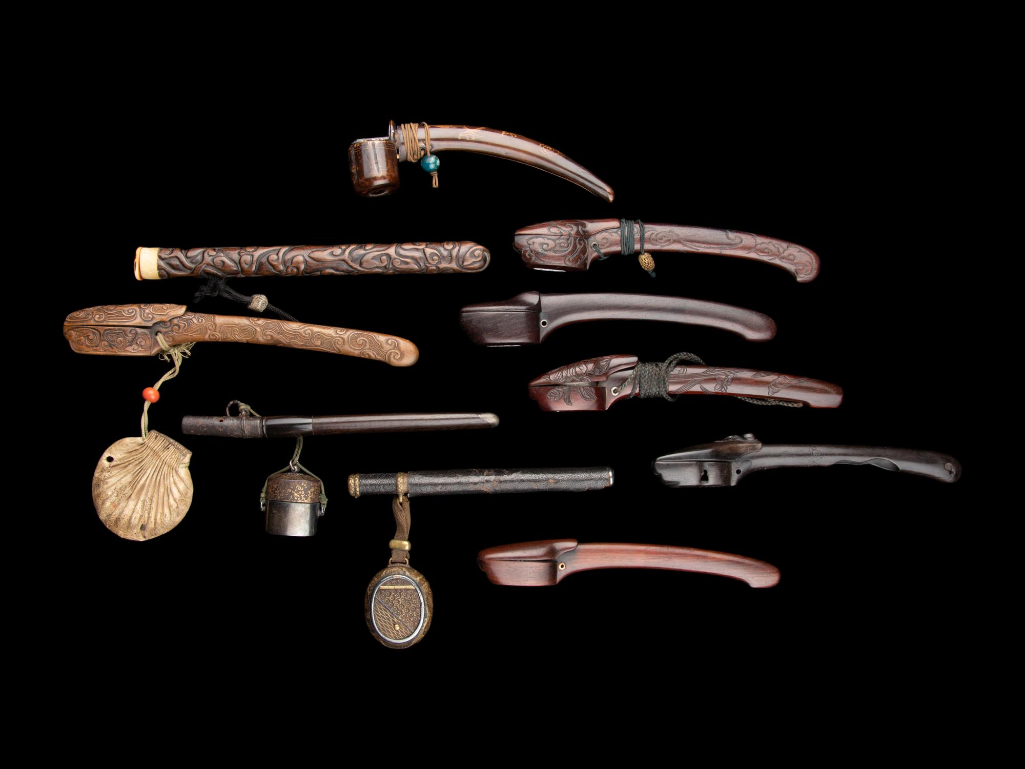 Ten Japanese Wood Portable Writing Sets, Yatate