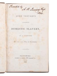 [SLAVERY & ABOLITION]. A group of 2 titles regarding enslavement, incl. Phelps' Lectures on Slavery and its Remedy . Boston, MA: New England Anti-Slavery Society, 1834.