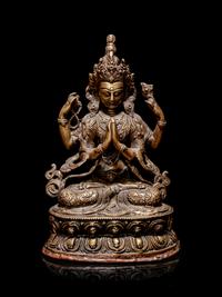 A Sino-Tibetan Gilt Bronze Figure of Bodhisattva