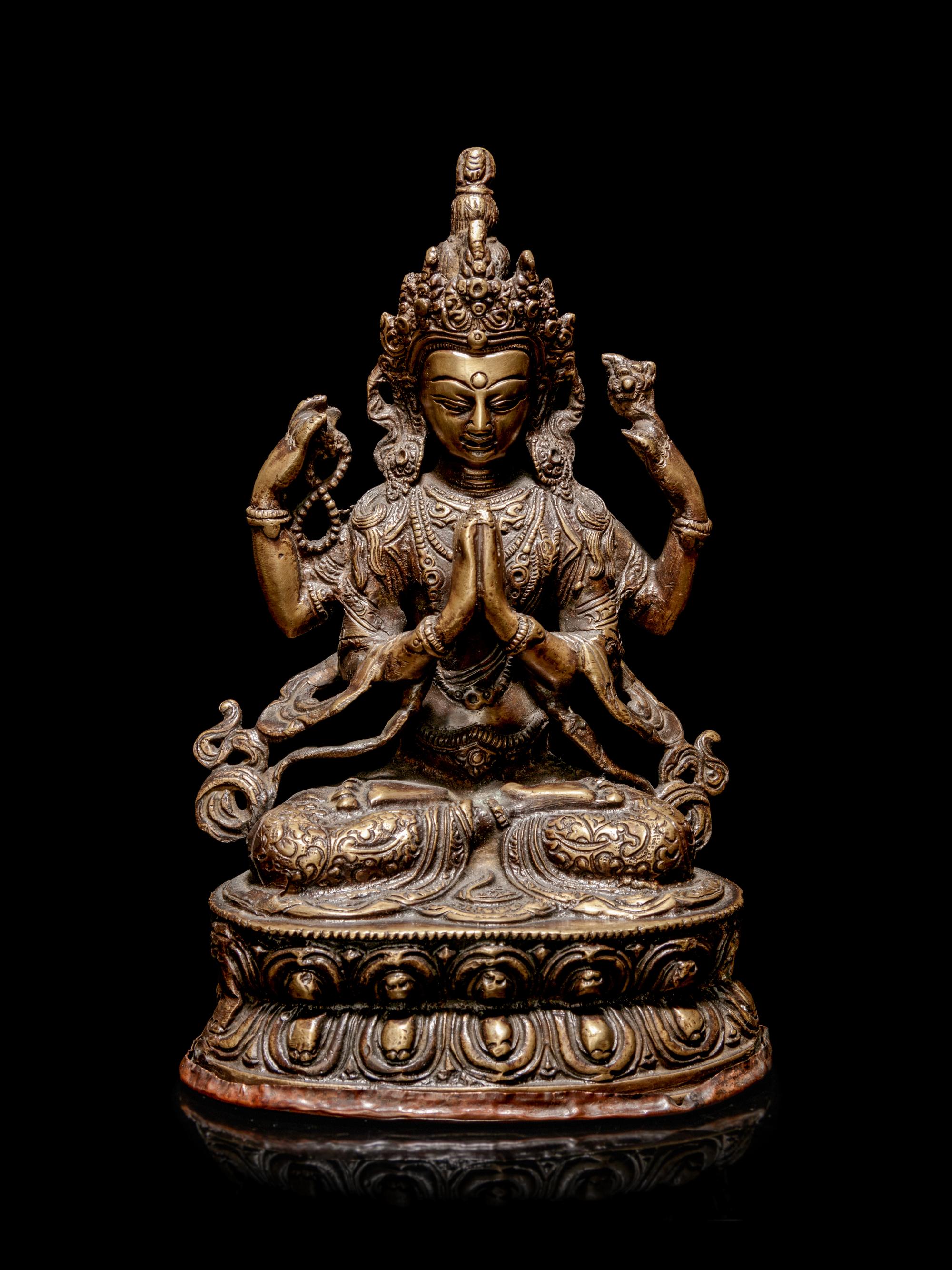 A Sino-Tibetan Gilt Bronze Figure of Bodhisattva