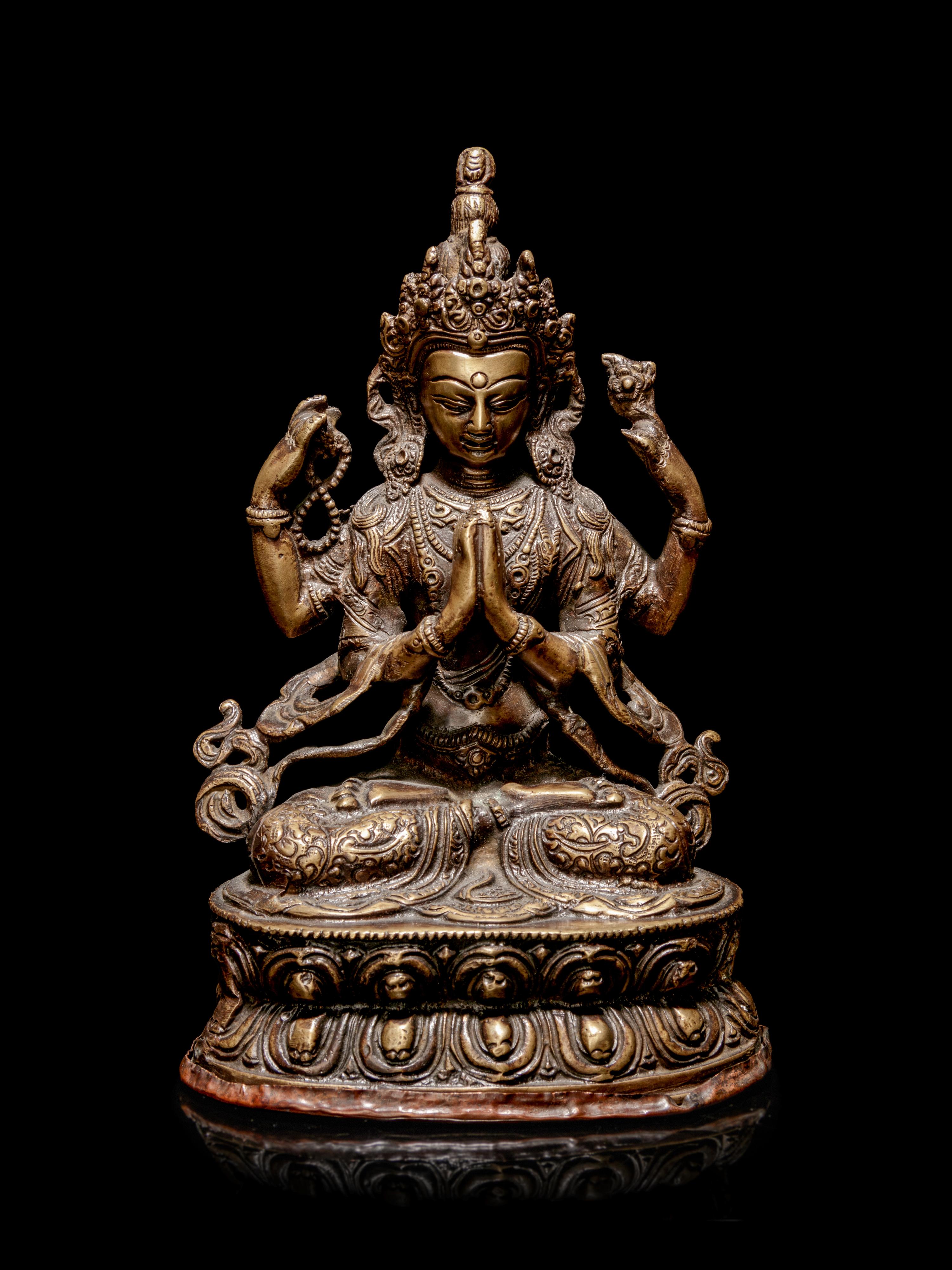 A Sino-Tibetan Gilt Bronze Figure of Bodhisattva