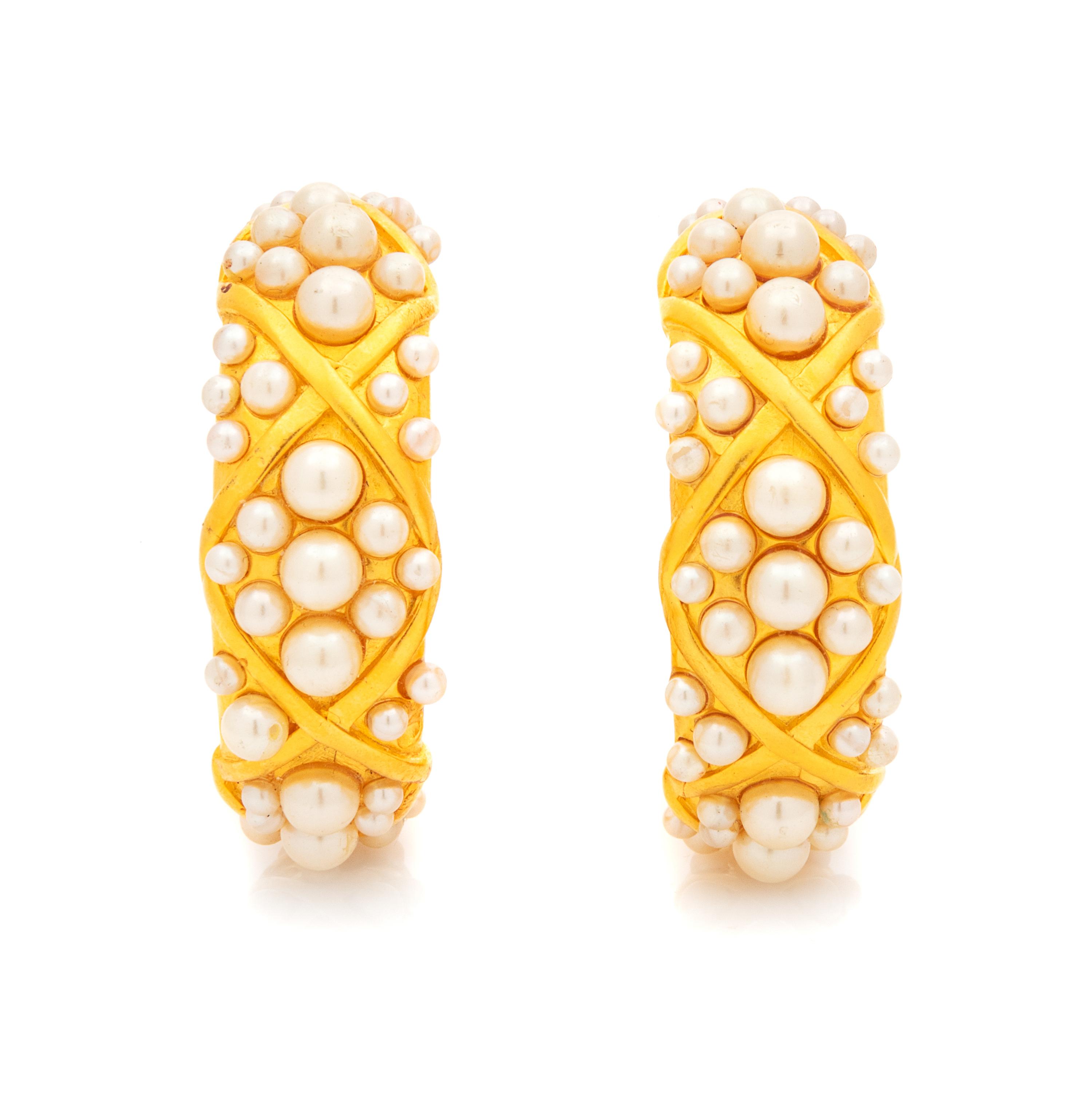 Karl Lagerfeld Earrings, 1980s