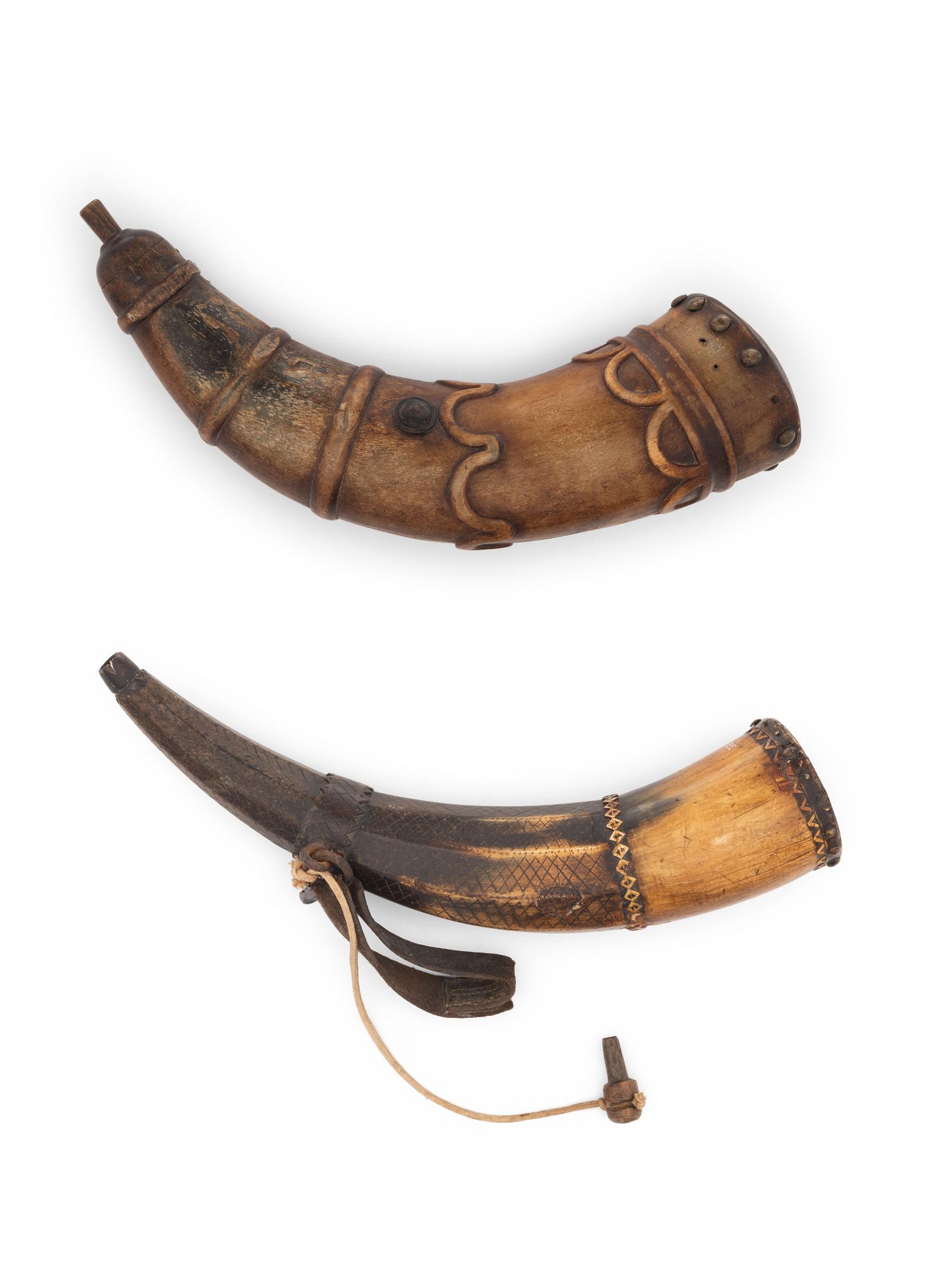 Pair of Early Mexican or Southwestern Powder Horns