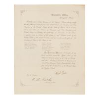 [LINCOLN-JOHNSON CAMPAIGN]. YATES, Richard (1815-1873). Engraved document signed ("Rich. Yates"), Springfield, Illinois, December 1864.
