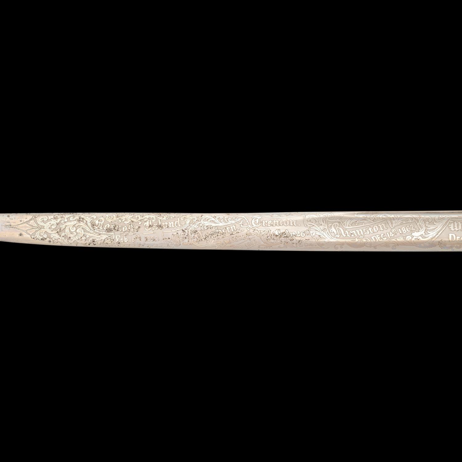 Exceptional Etched Blade Ames US Model 1850 Foot Officer Sword Presented to Colonel (General) Horace Lee & CDV - Published in Thillmann's Civil War Army Swords