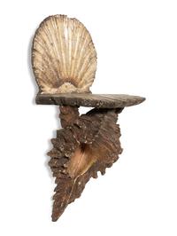 A Venetian Style Carved and Polychrome Decorated Wood Grotto Wall Bracket