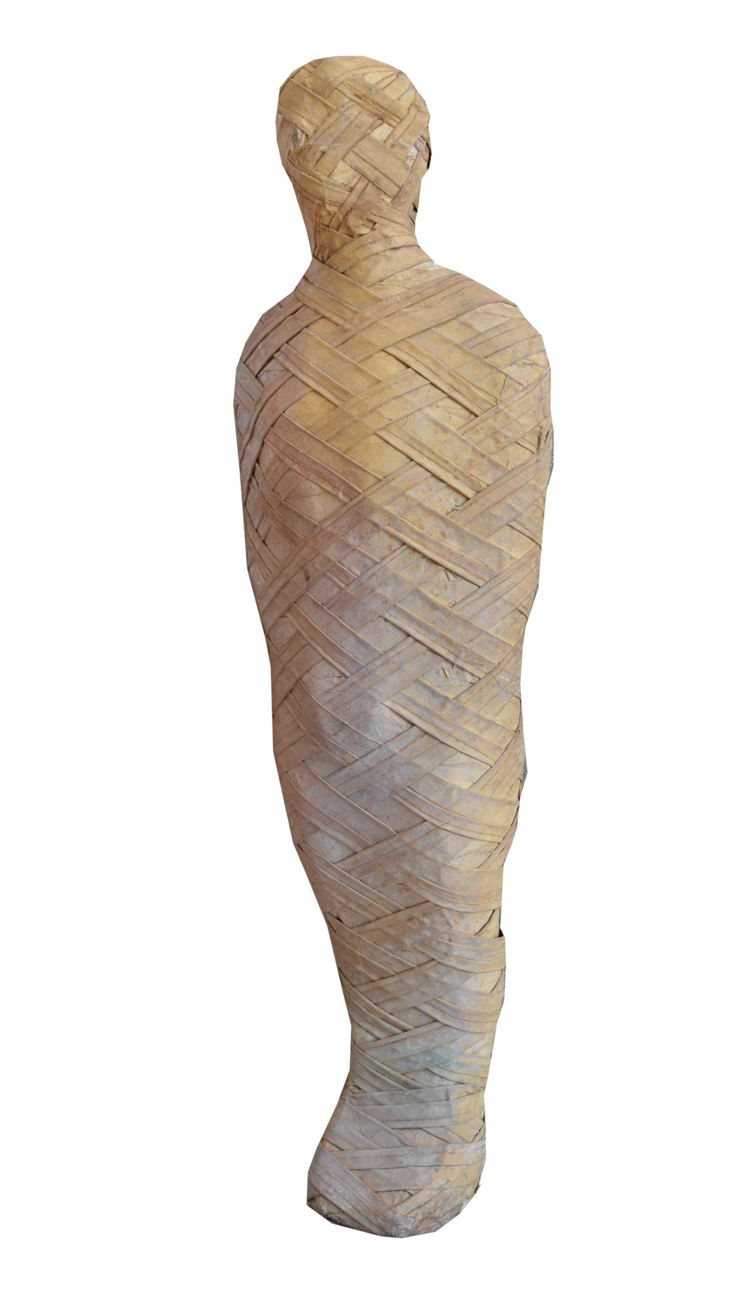 An Artist-Made Fabric Mummy 22" W x 13" D x 73" H — Belgium, 21st Century