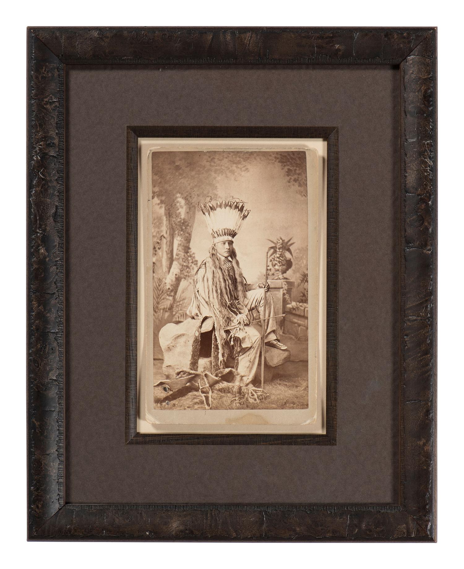 [NATIVE AMERICANS]. CHOATE, John N. (1848-1902), photographer. 2 photographs, incl. boudoir card of Cheyenne student White Buffalo. [Carlisle, PA], ca 1881.