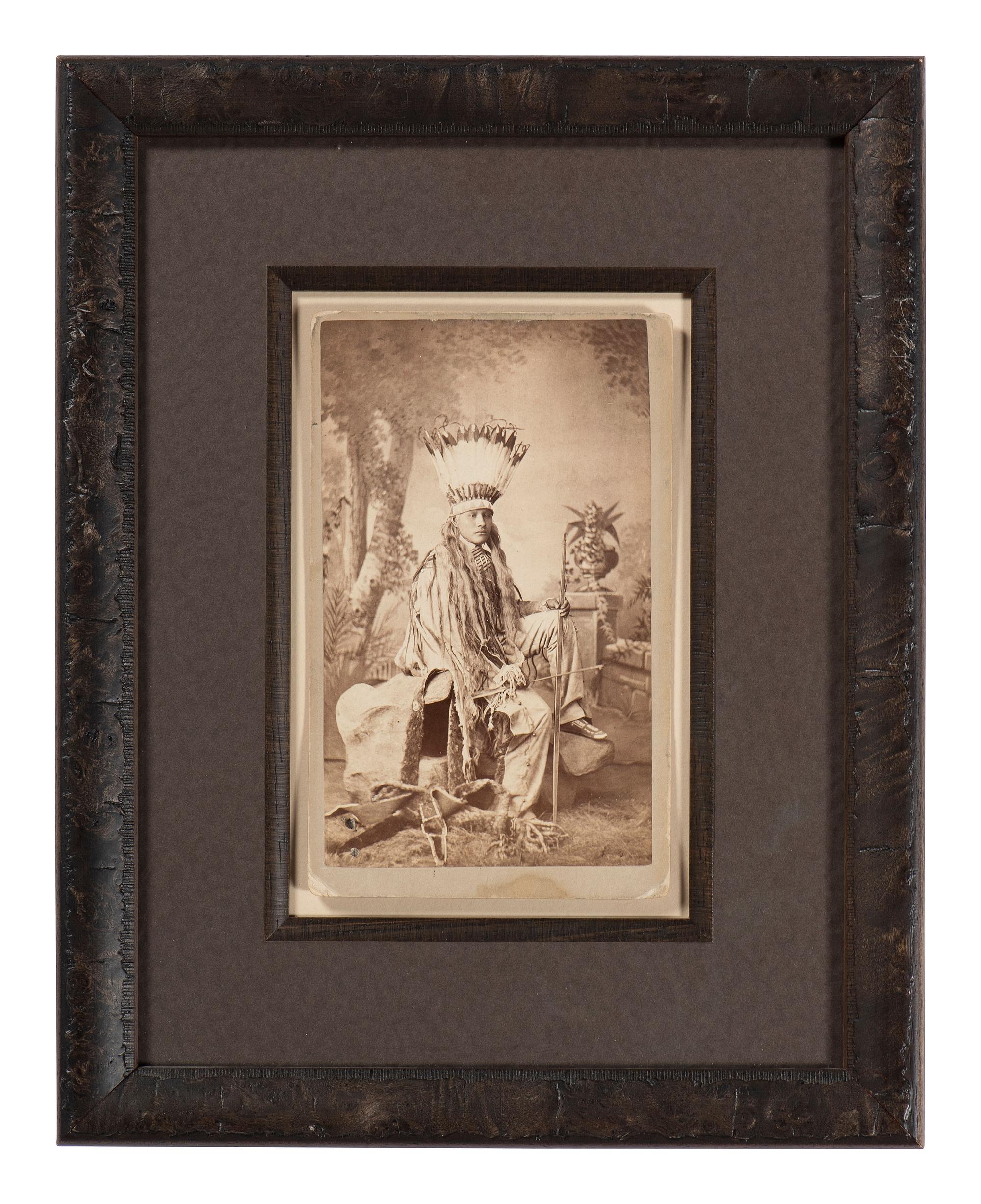 [NATIVE AMERICANS]. CHOATE, John N. (1848-1902), photographer. 2 photographs, incl. boudoir card of Cheyenne student White Buffalo. [Carlisle, PA], ca 1881.