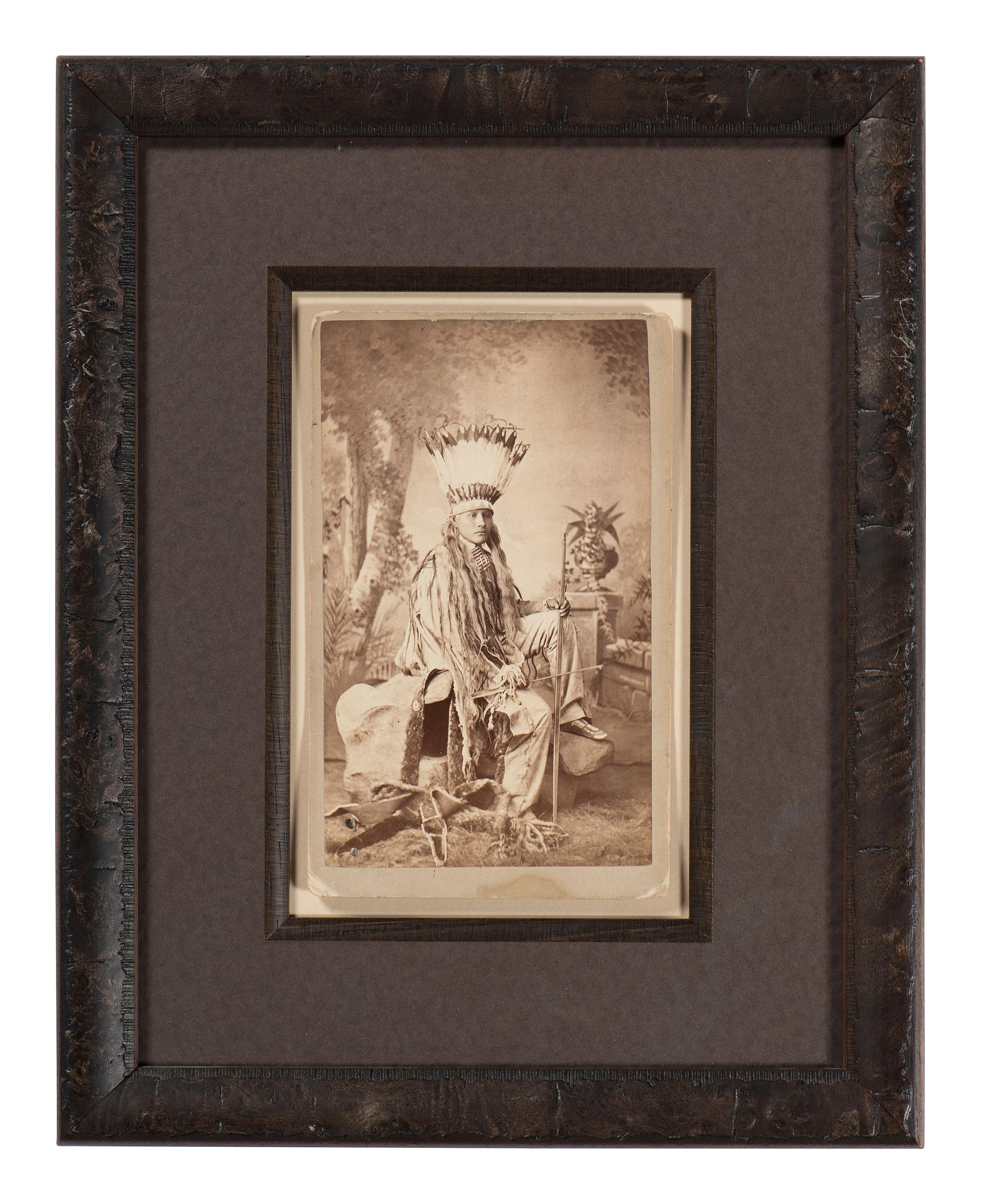 [NATIVE AMERICANS]. CHOATE, John N. (1848-1902), photographer. 2 photographs, incl. boudoir card of Cheyenne student White Buffalo. [Carlisle, PA], ca 1881.