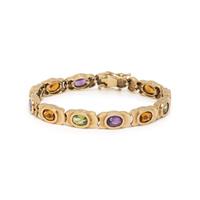 YELLOW GOLD AND MULTIGEM BRACELET