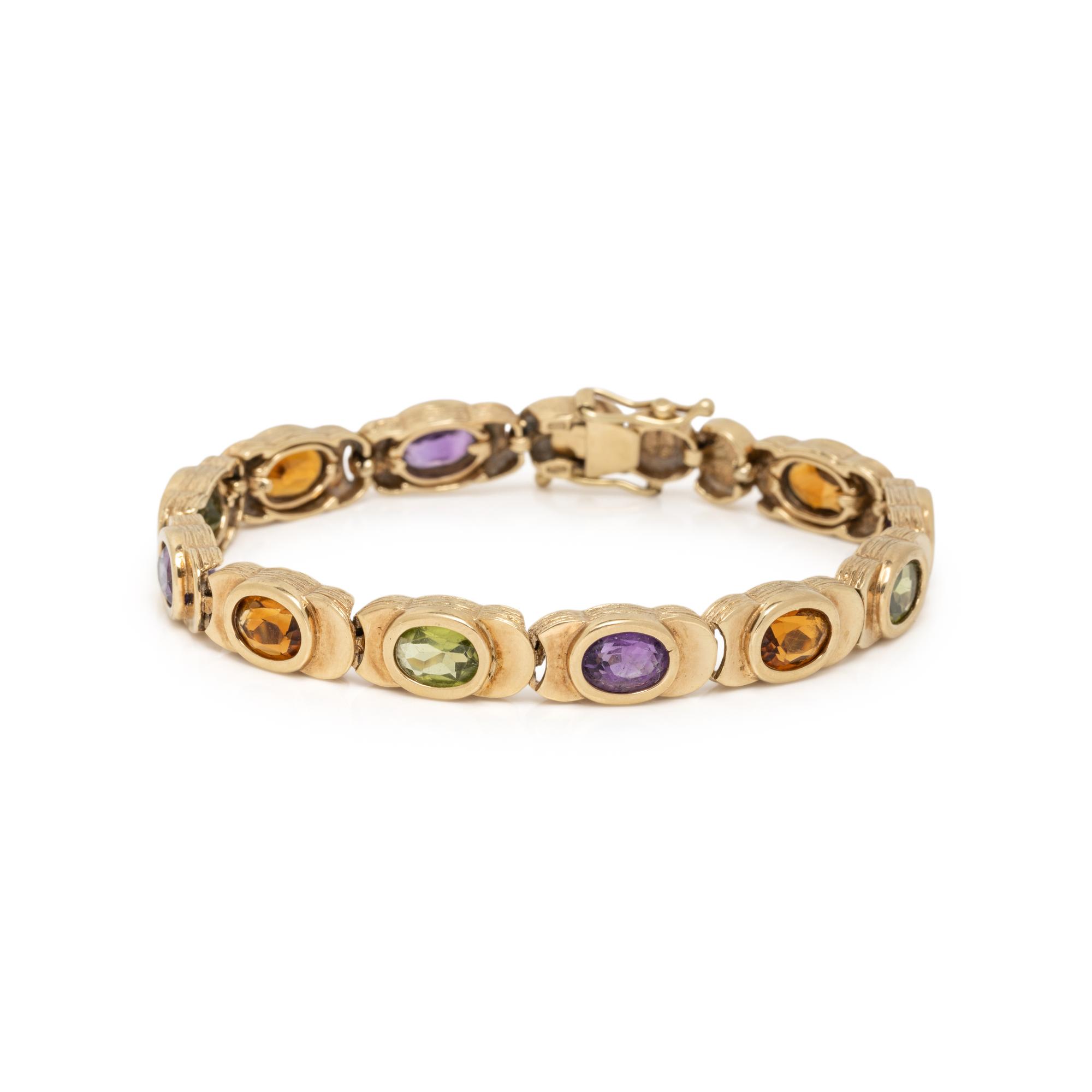 YELLOW GOLD AND MULTIGEM BRACELET