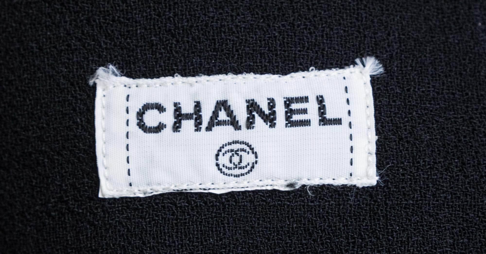 A Chanel Black Wool A-line Skirt, No size.
