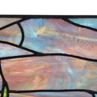 A Scenic Stained Glass Window 28" W x .25" D x 20" H — United States, 20th Century