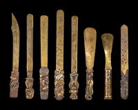 Eight Japanese Mixed-Metal Page Turners