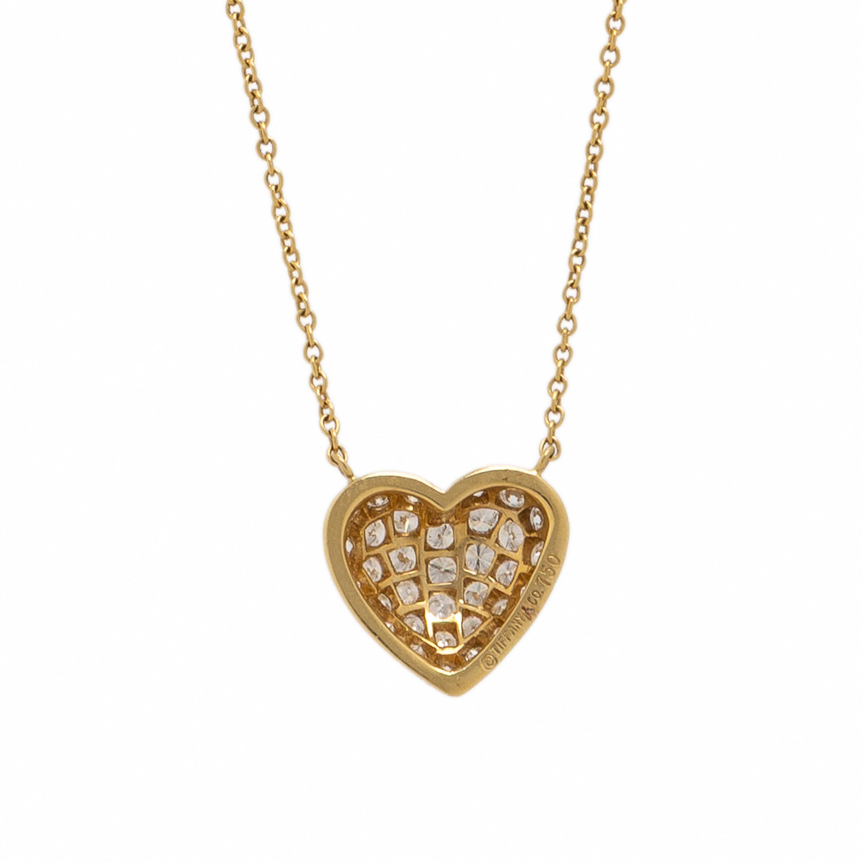 Tiffany & Co., Yellow Gold and Diamond Heart Necklace