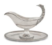 An Austro-Hungarian Silver Sauce Boat with Attached Undertray