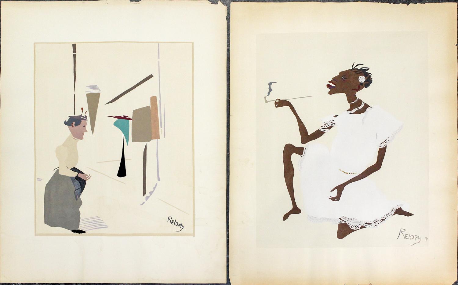 Hilla Rebay von Ehrenwiesen, (American, 1890-1967), a portfolio of 8 color pochoirs