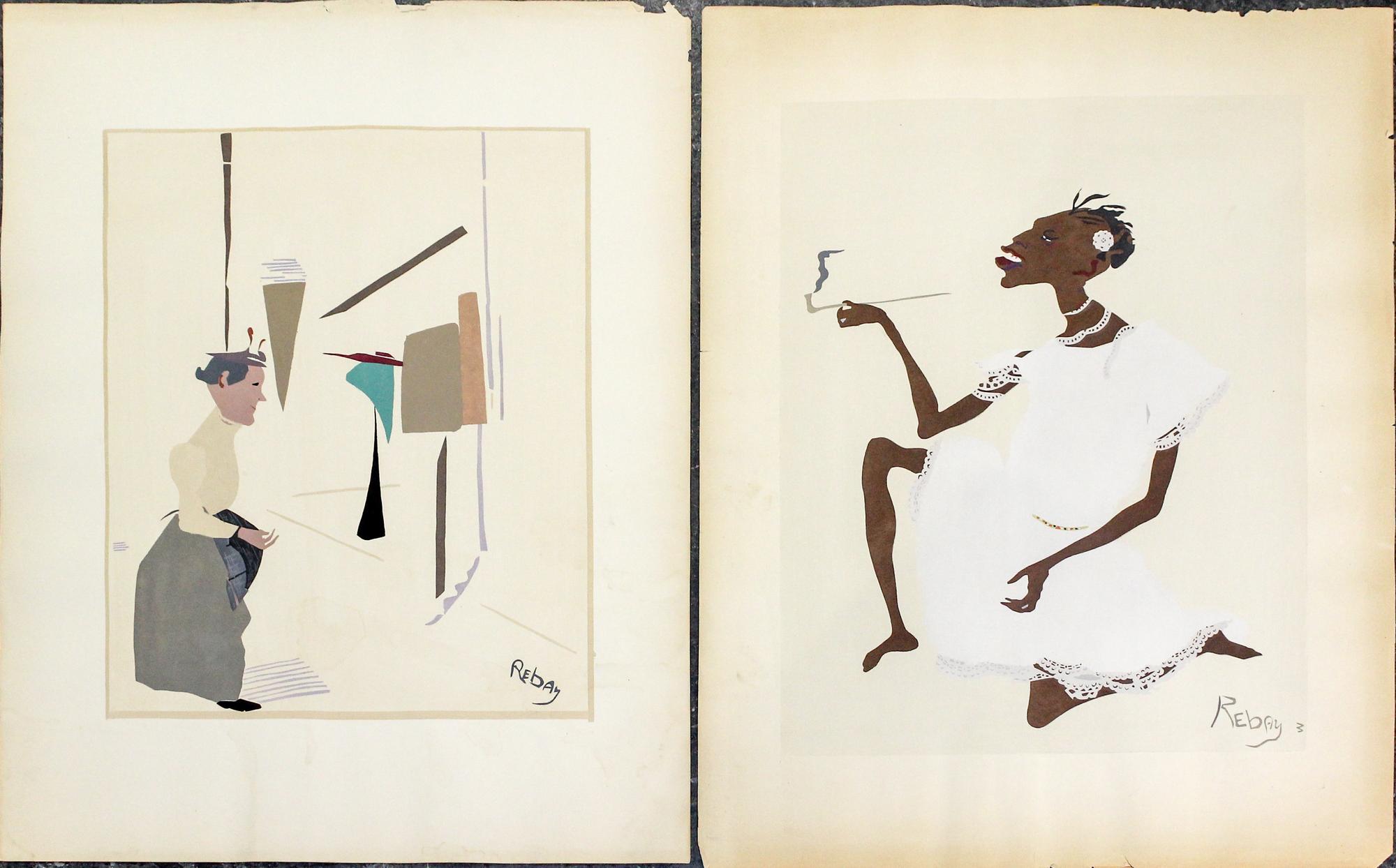 Hilla Rebay von Ehrenwiesen, (American, 1890-1967), a portfolio of 8 color pochoirs