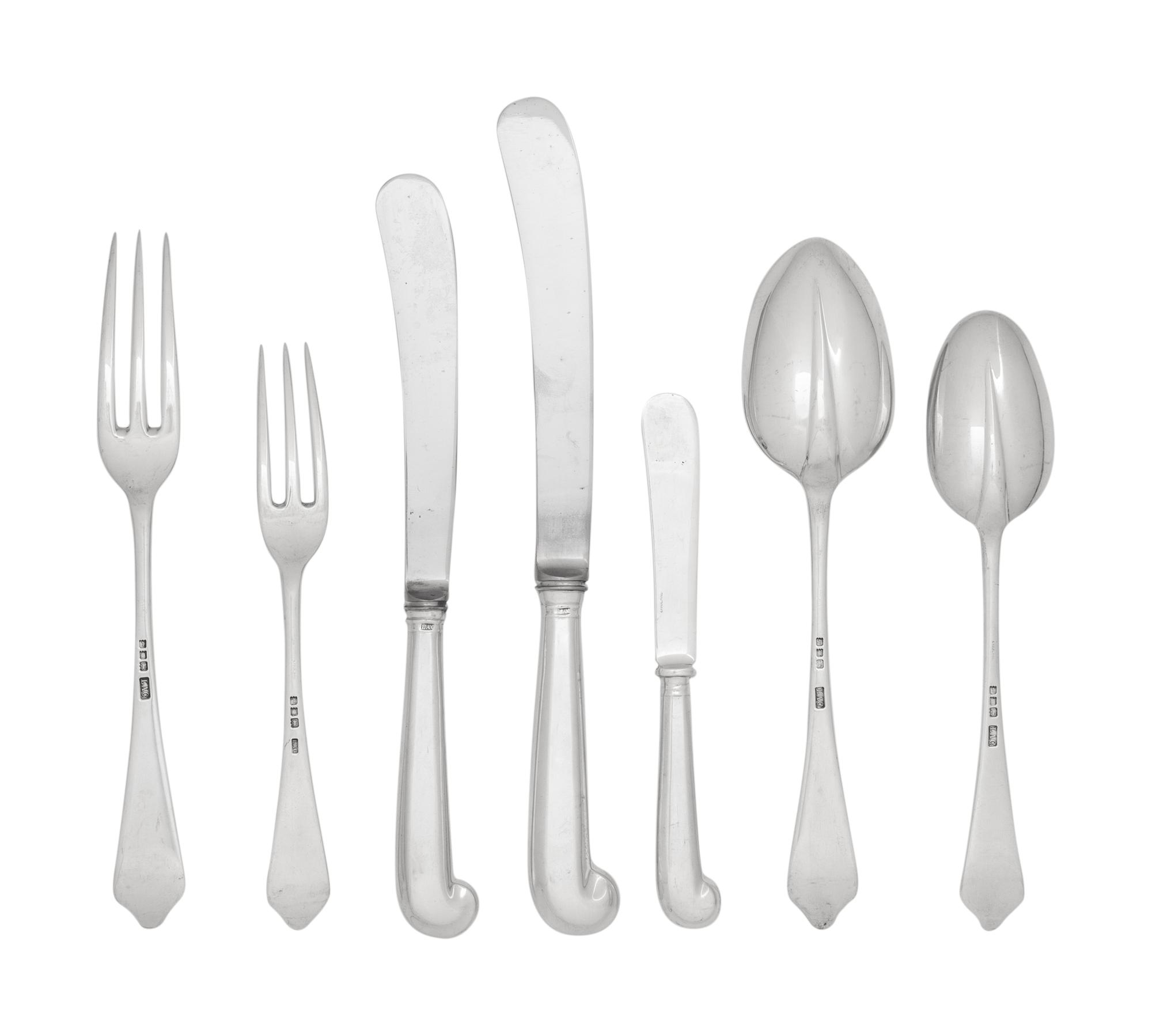 An English Silver Flatware Service
