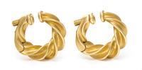 A Pair of 18 Karat Yellow Gold "Crazy Twist" Earclips, Schlumberger Studio for Tiffany & Co., 12.60 dwts.