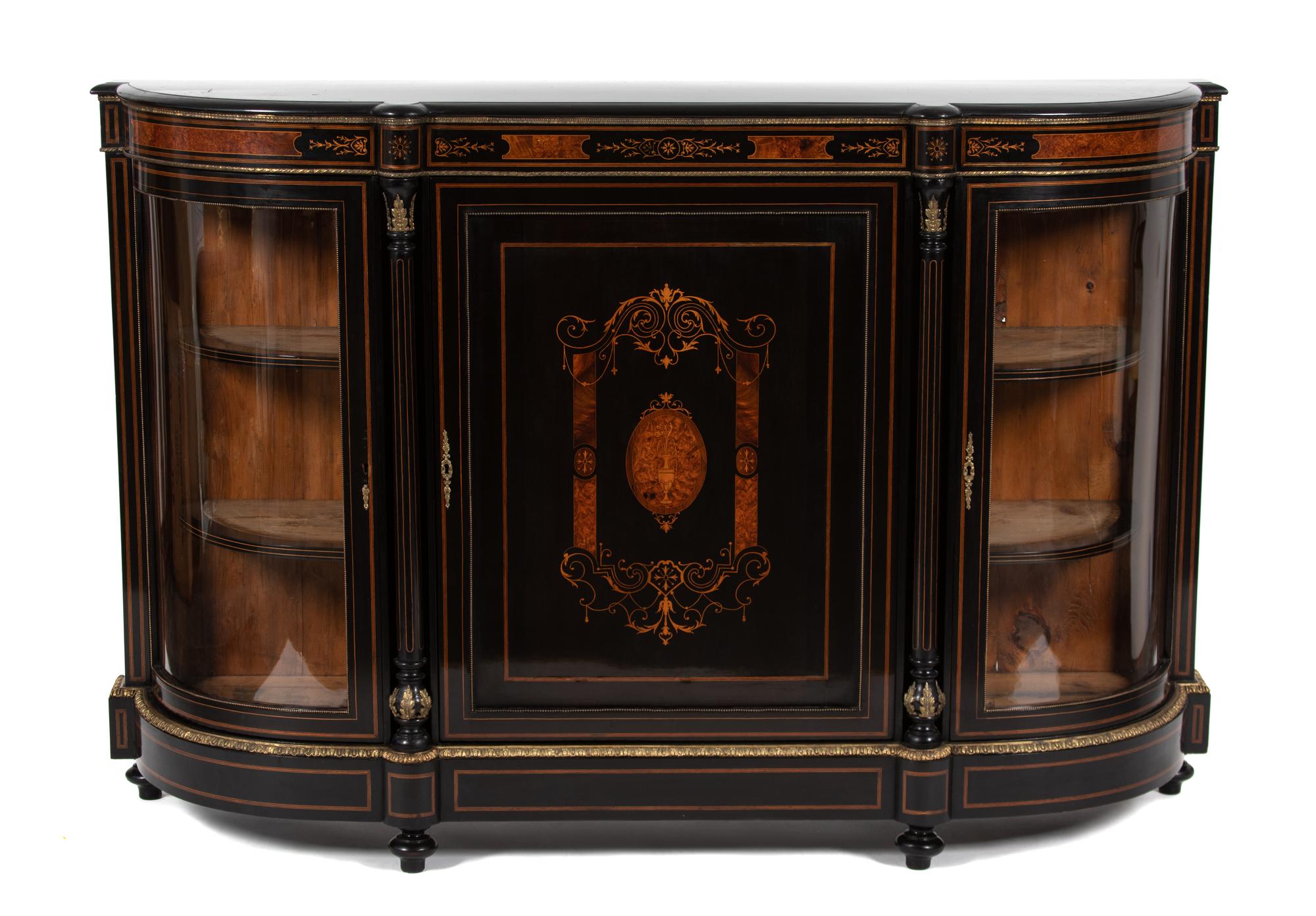 A Napoleon III Gilt Bronze Mounted Marquetry Ebonized Cabinet — THIRD QUARTER 19TH CENTURY