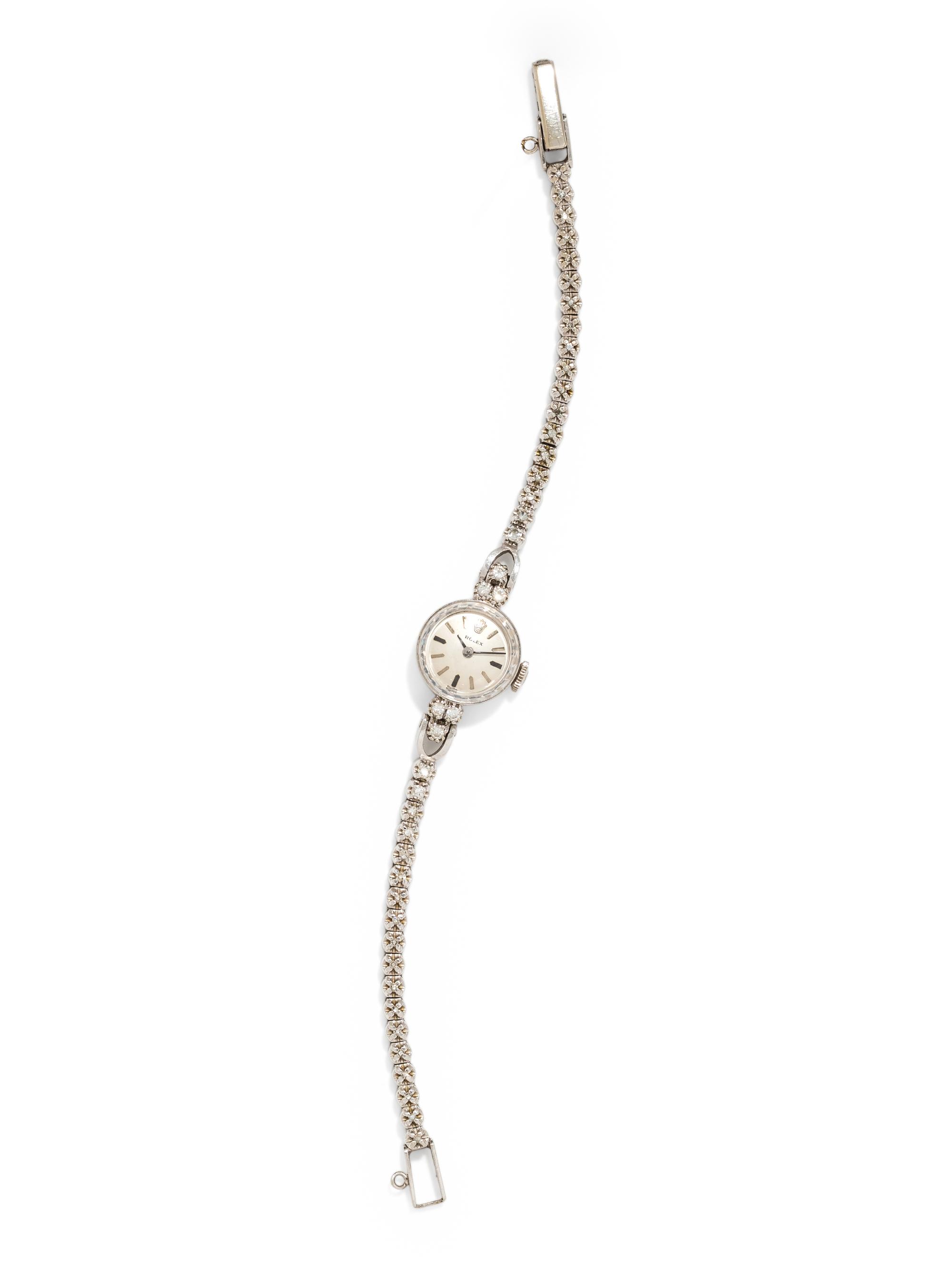 ROLEX, WHITE GOLD AND DIAMOND WRISTWATCH