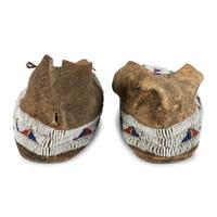 Cheyenne Beaded Buffalo Hide Moccasins