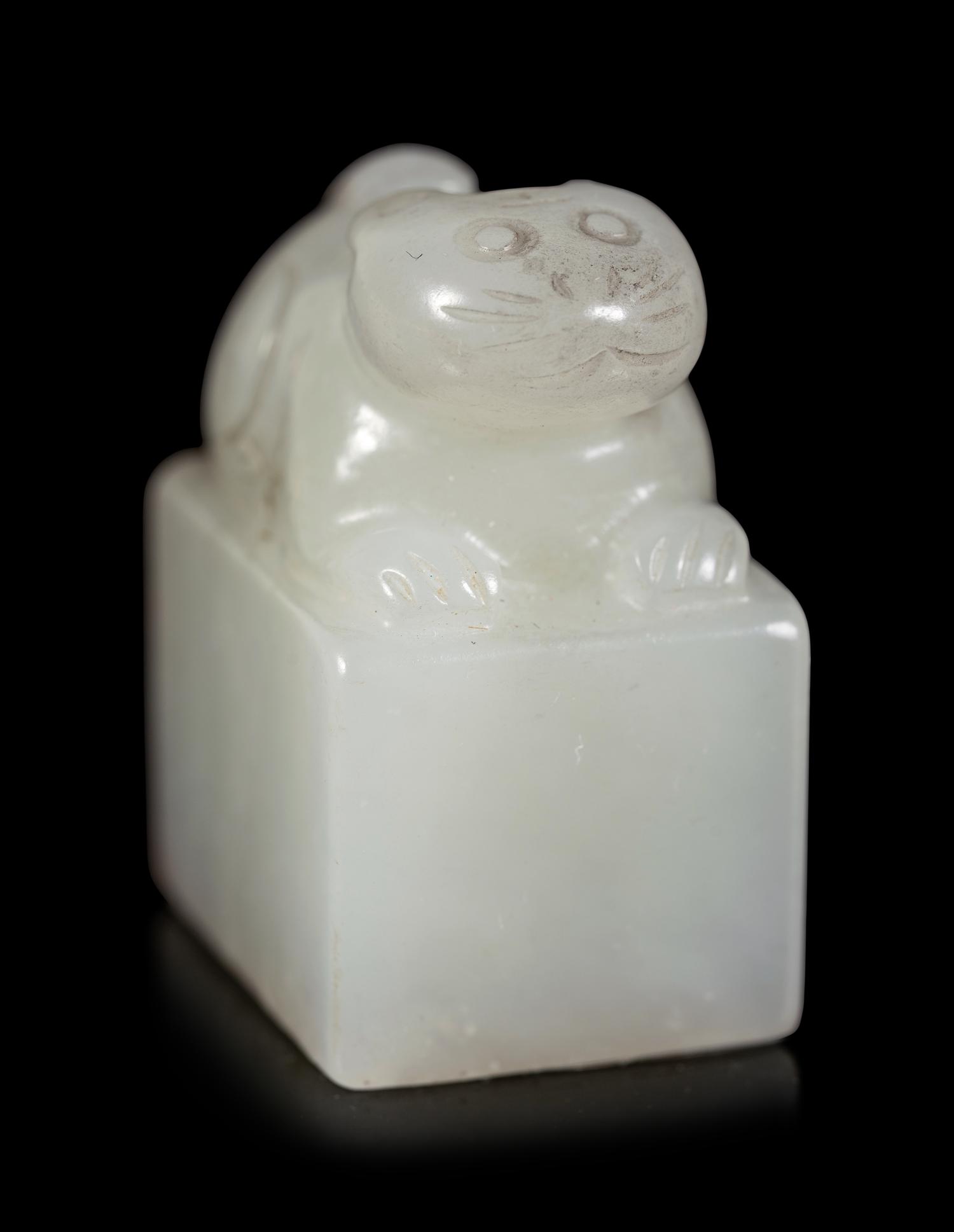Four Chinese Celadon Jade Seals
