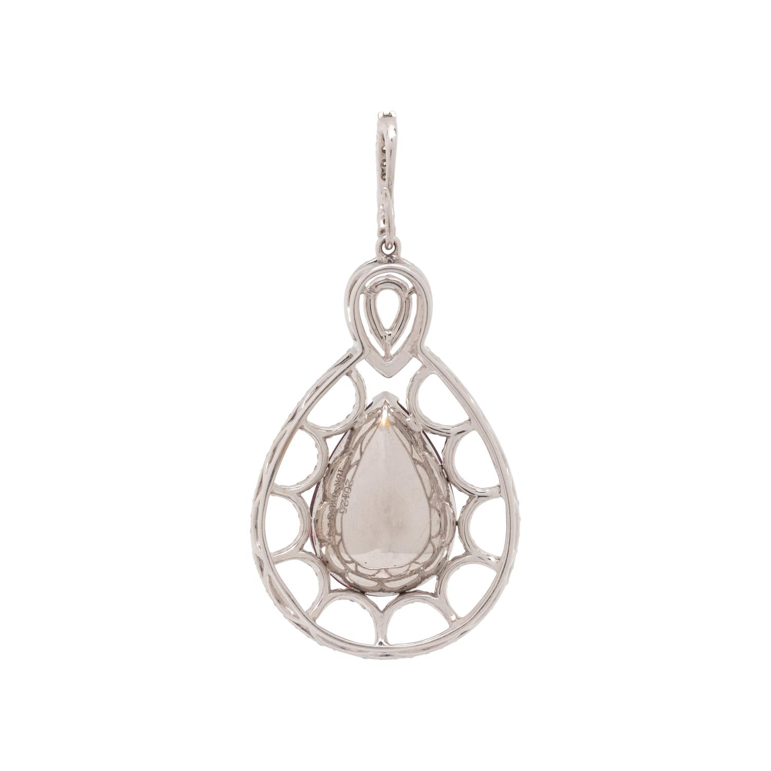 RUBELLITE AND DIAMOND PENDANT