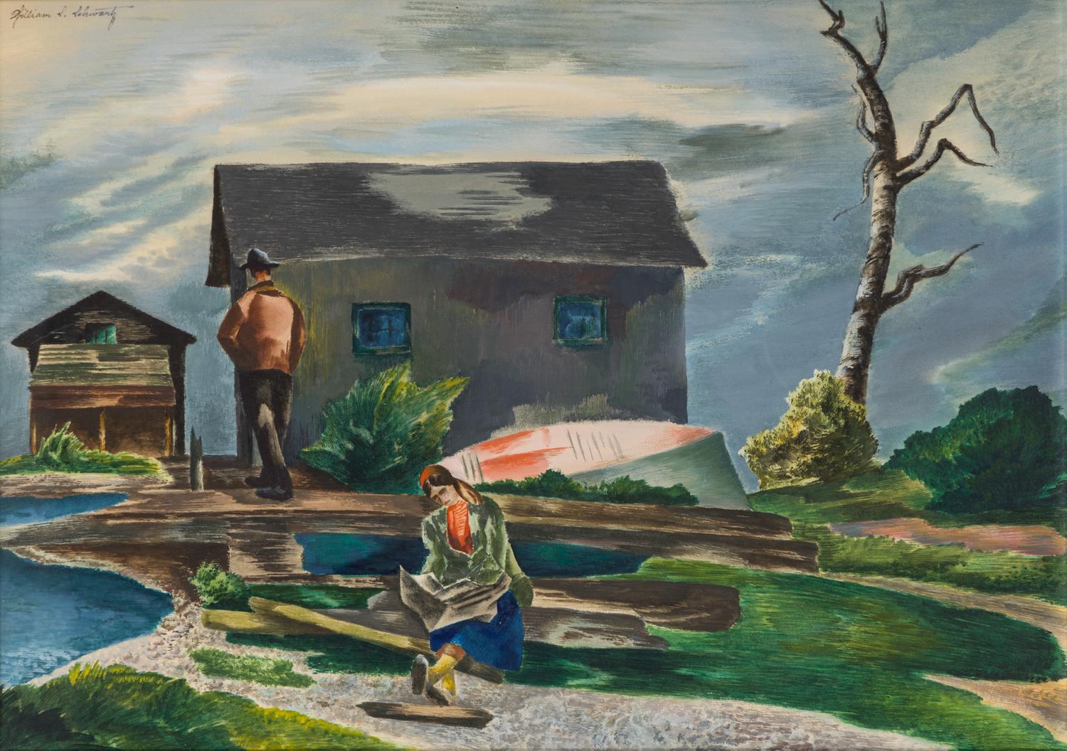 The Old Boat House (The Artist and His Wife) , c. 1935
