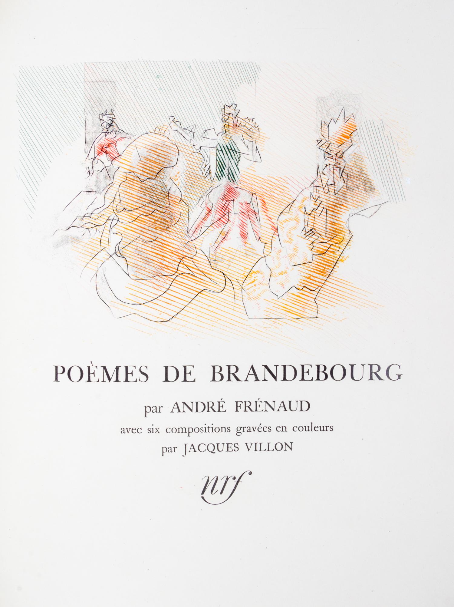 (VILLION, JACQUES) FRENAUD, ANDRE. Poems de Brandebourg. Paris, 1947. Limited.
