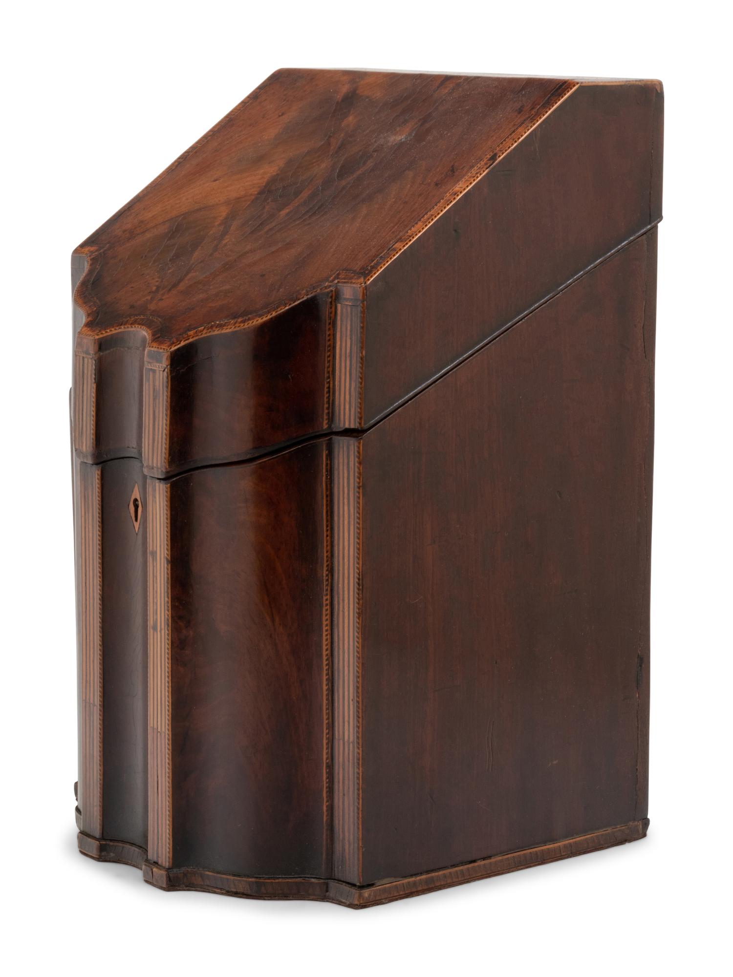 A George III Inlaid Mahogany Knife Box