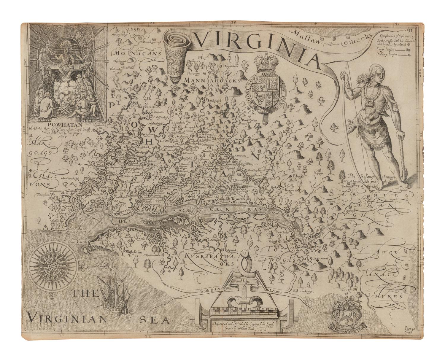 [MAP]. SMITH, John, Captain (1580-1631). Virginia . [London ca 1625].